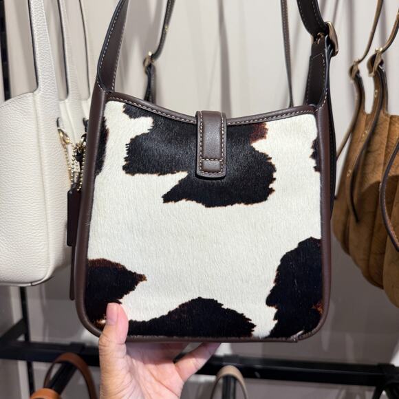 Best price ‼️Coach Hadley Mini Crossbody Bag Cow Print And Tassel CCE14 - Picture 9 of 16